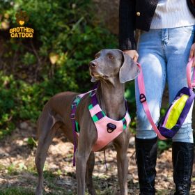 Pet chest sling Explosion-proof punch dog sling Dog leash dog rope pet supplies (Select: AN6-pink-L)