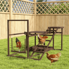 Wooden Chicken Activity Play Set With Perch, Swing, Ladder, Platforms, Feeder Storage, Coffee (Option: Coffee)